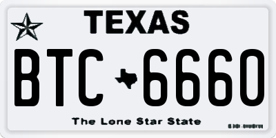 TX license plate BTC6660