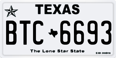 TX license plate BTC6693
