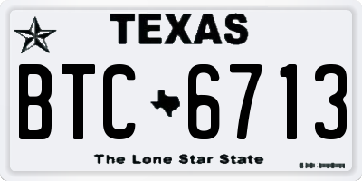 TX license plate BTC6713