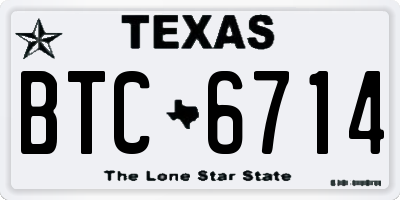 TX license plate BTC6714