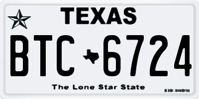 TX license plate BTC6724