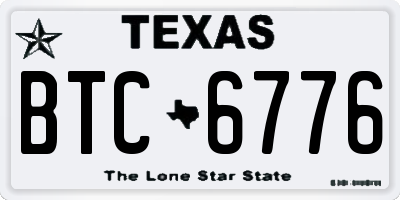 TX license plate BTC6776