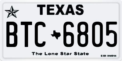 TX license plate BTC6805