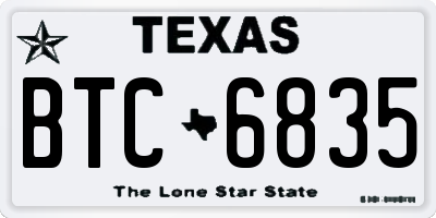 TX license plate BTC6835