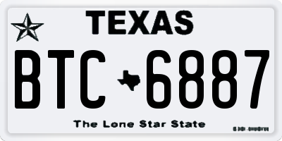 TX license plate BTC6887