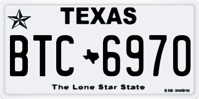 TX license plate BTC6970