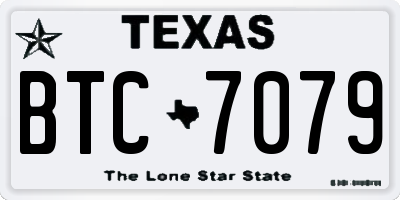 TX license plate BTC7079