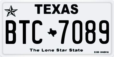 TX license plate BTC7089