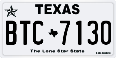 TX license plate BTC7130
