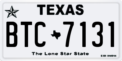 TX license plate BTC7131