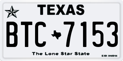 TX license plate BTC7153