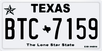 TX license plate BTC7159