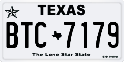 TX license plate BTC7179