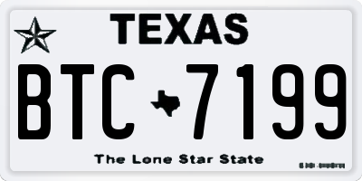 TX license plate BTC7199