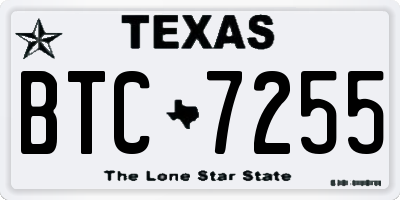 TX license plate BTC7255