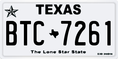 TX license plate BTC7261