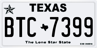 TX license plate BTC7399