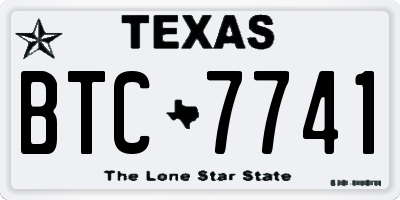 TX license plate BTC7741