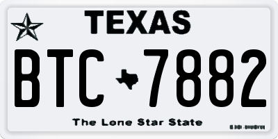 TX license plate BTC7882