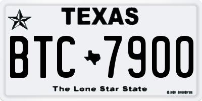 TX license plate BTC7900