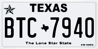 TX license plate BTC7940