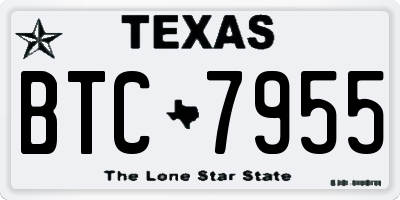 TX license plate BTC7955