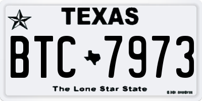 TX license plate BTC7973