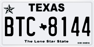 TX license plate BTC8144