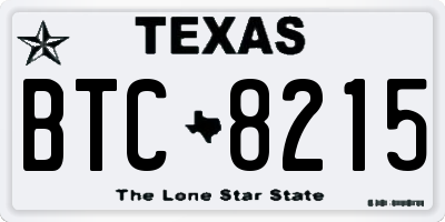 TX license plate BTC8215