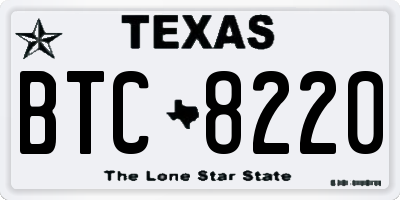 TX license plate BTC8220
