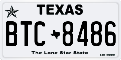 TX license plate BTC8486