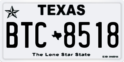 TX license plate BTC8518