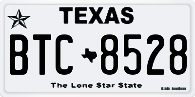 TX license plate BTC8528