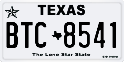 TX license plate BTC8541