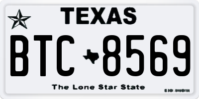 TX license plate BTC8569