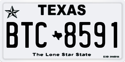 TX license plate BTC8591