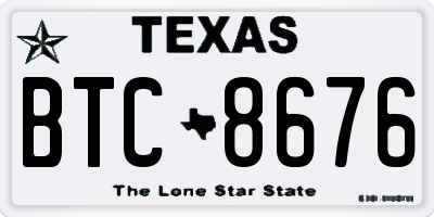 TX license plate BTC8676