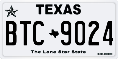 TX license plate BTC9024