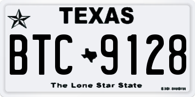 TX license plate BTC9128