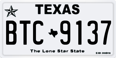 TX license plate BTC9137