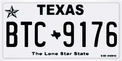 TX license plate BTC9176