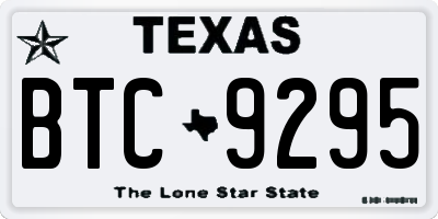 TX license plate BTC9295