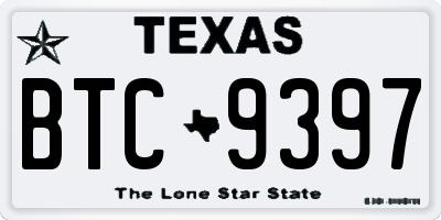 TX license plate BTC9397