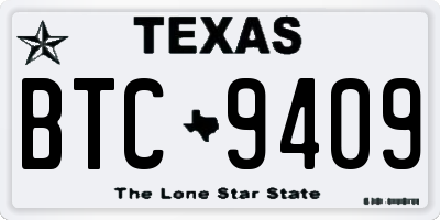 TX license plate BTC9409