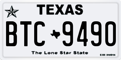 TX license plate BTC9490