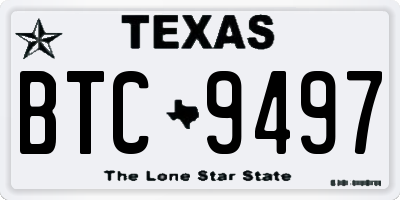 TX license plate BTC9497