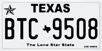 TX license plate BTC9508
