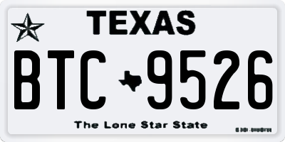 TX license plate BTC9526
