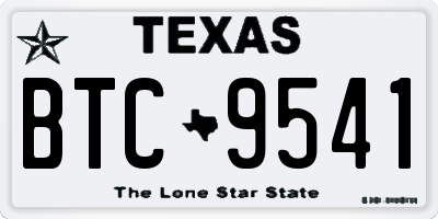 TX license plate BTC9541