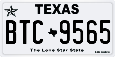 TX license plate BTC9565